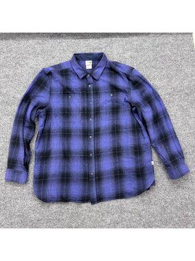 The North Face Purple Plaid Long Sleeve Button Up Shirt Flannel Mens size XXL